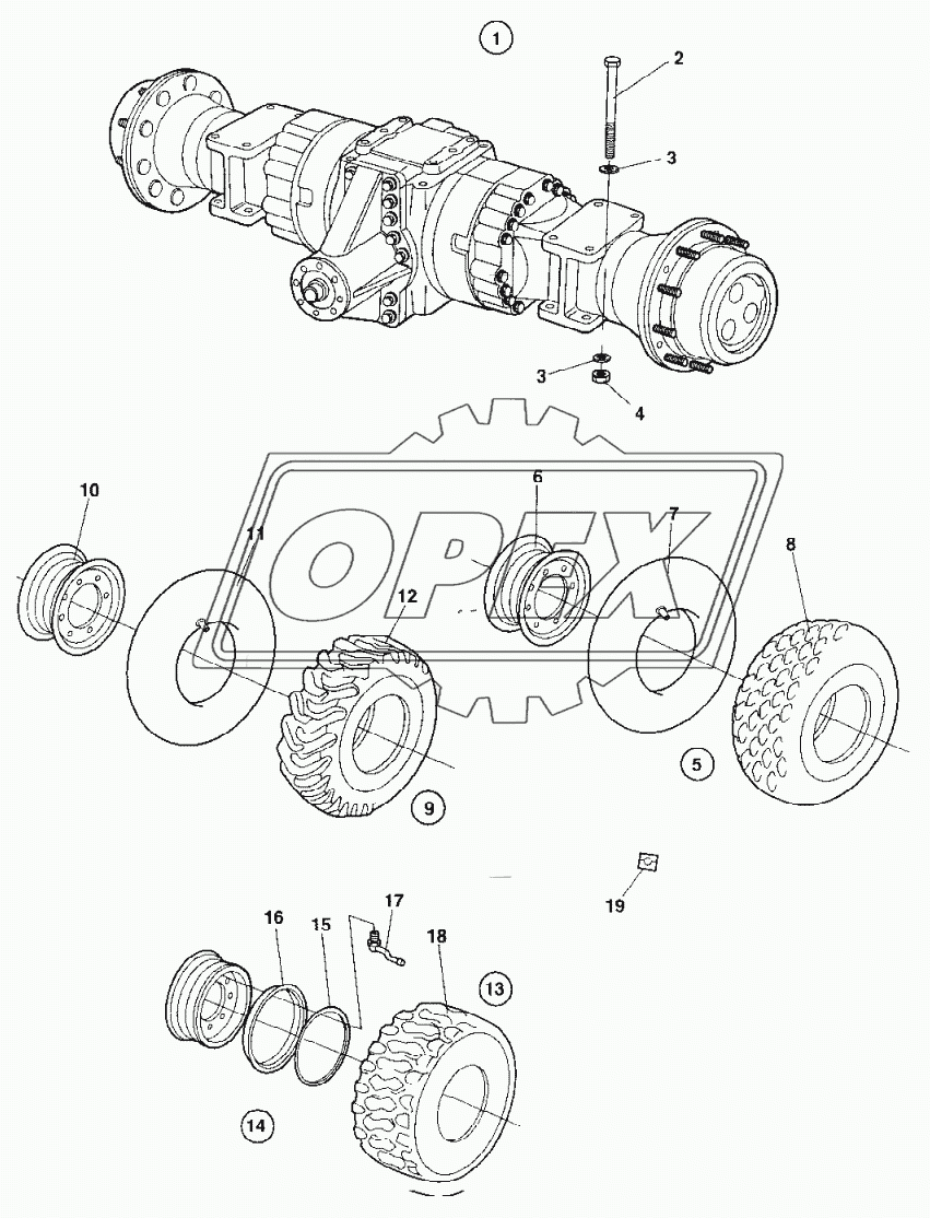 Rear axle and wheels Up to 68X20840