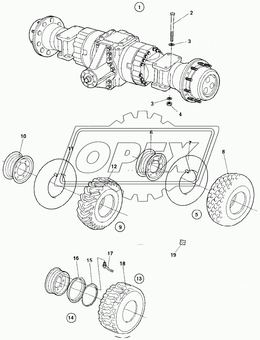 Rear axle and wheels From 68X20841