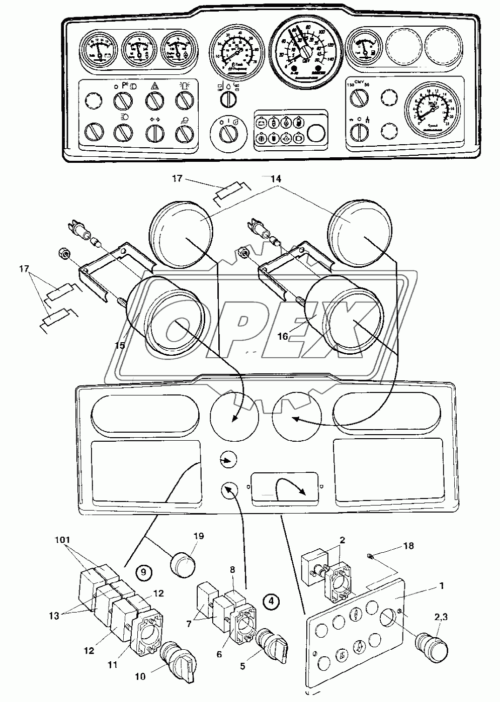 Instrument panel Main Up to 68X20576