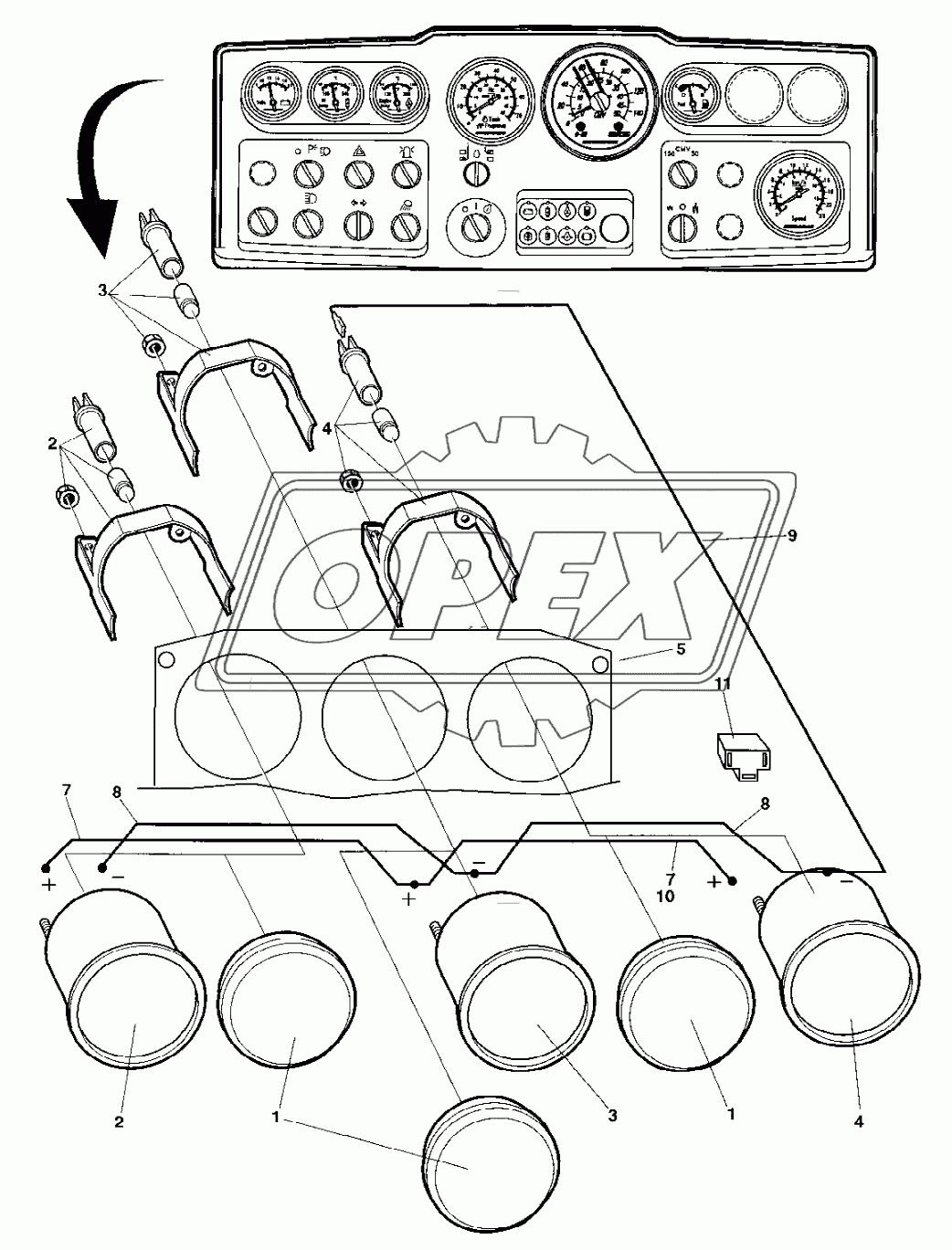 Instrument panel Upper left