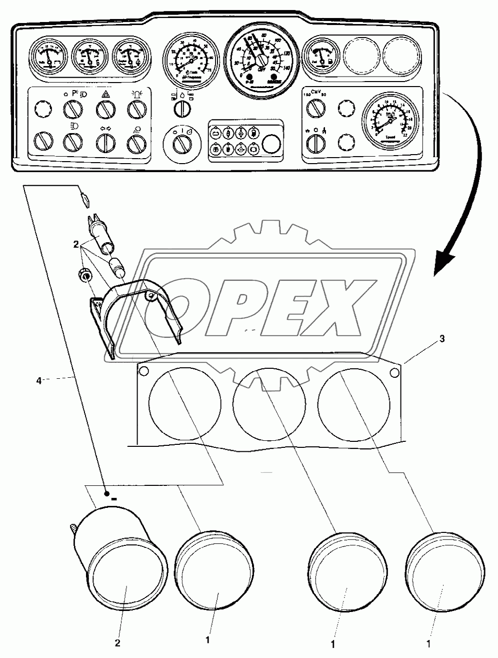 Instrument panel Upper right