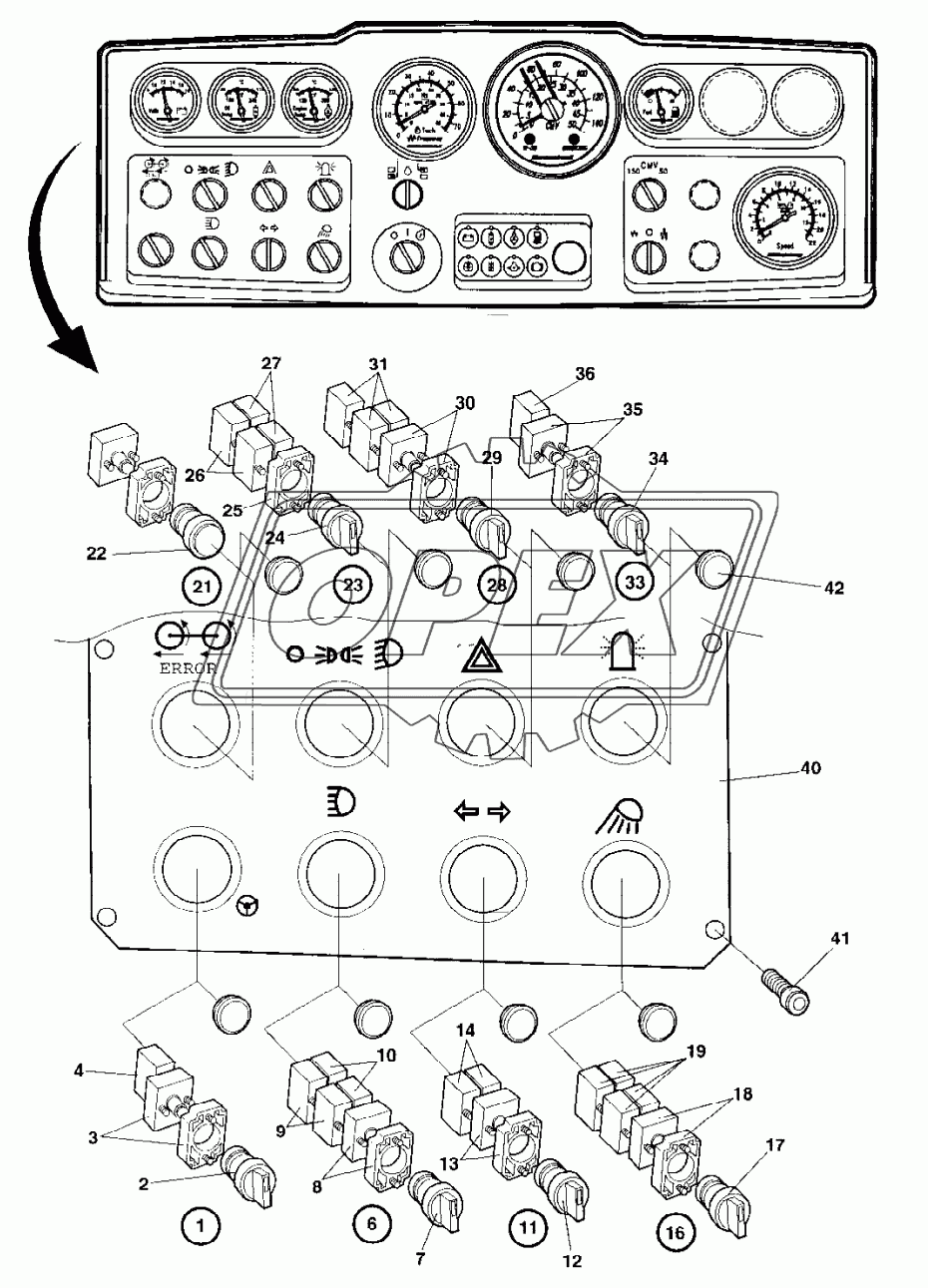 Instrument panel Lower left