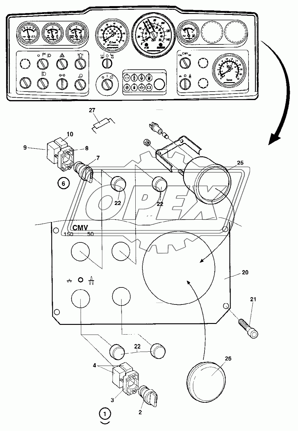 Instrument panel Lower right