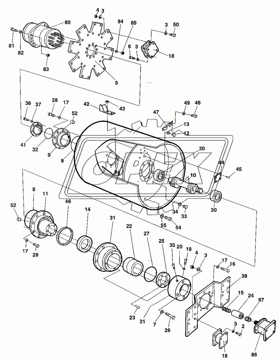 Drum, standard, front/rear