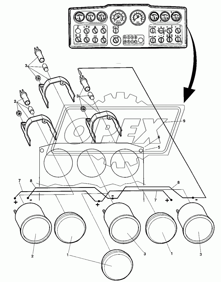 Instrument panel, upper right