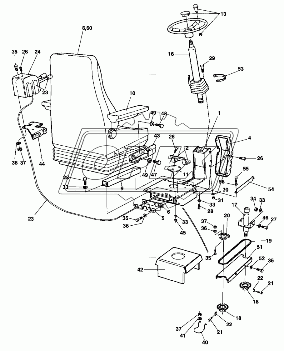 Drivers seat, turn-over in cab From 42520934
