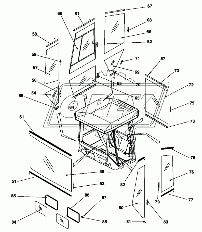 Cab, screens