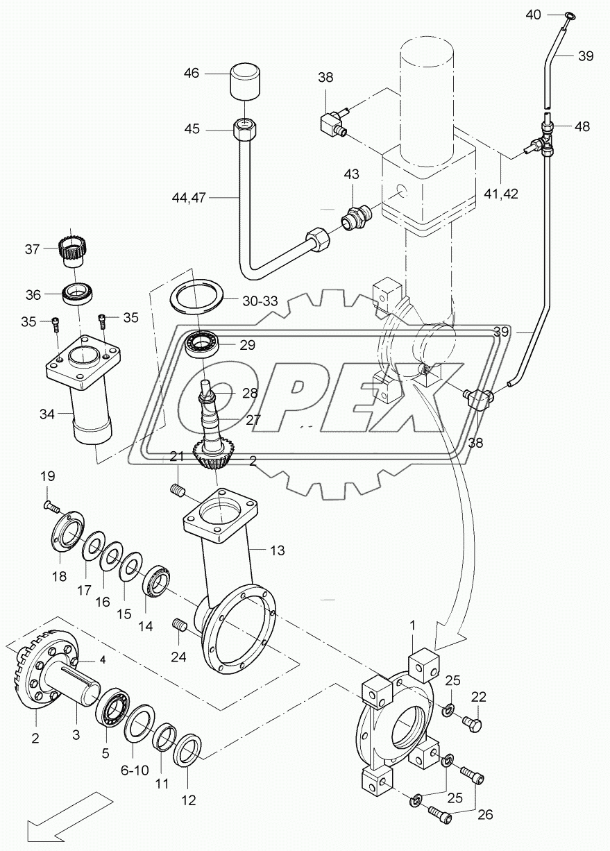 Conveyor gear with Dipstick