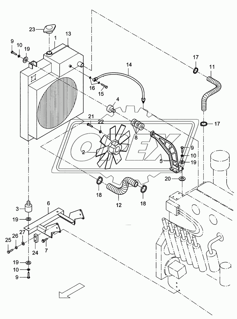 Water oil cooler