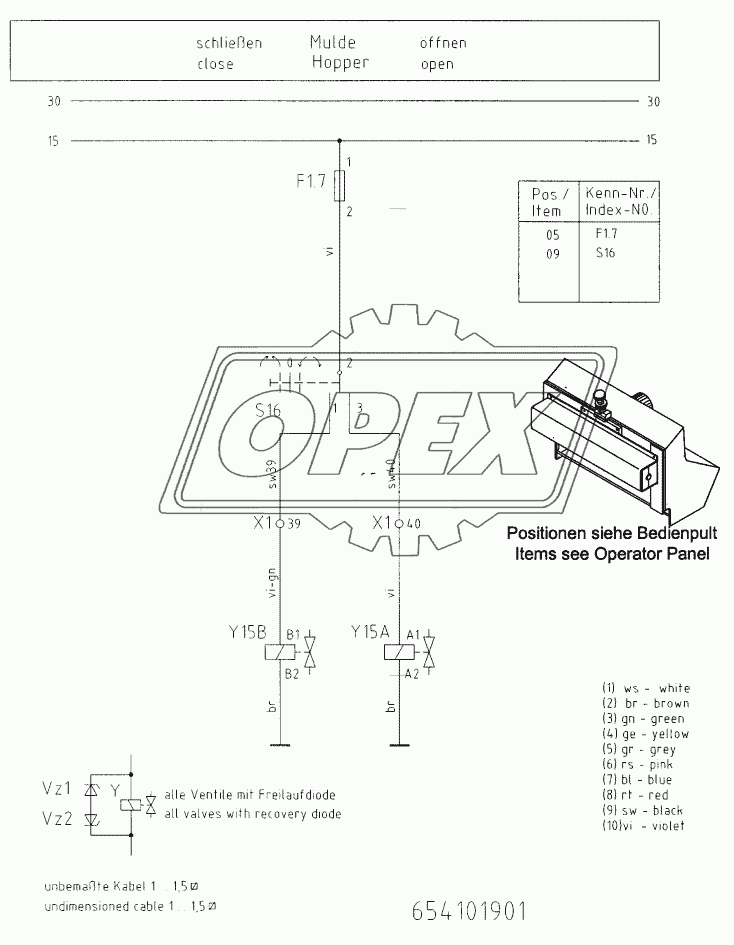 Hopper, common actuating