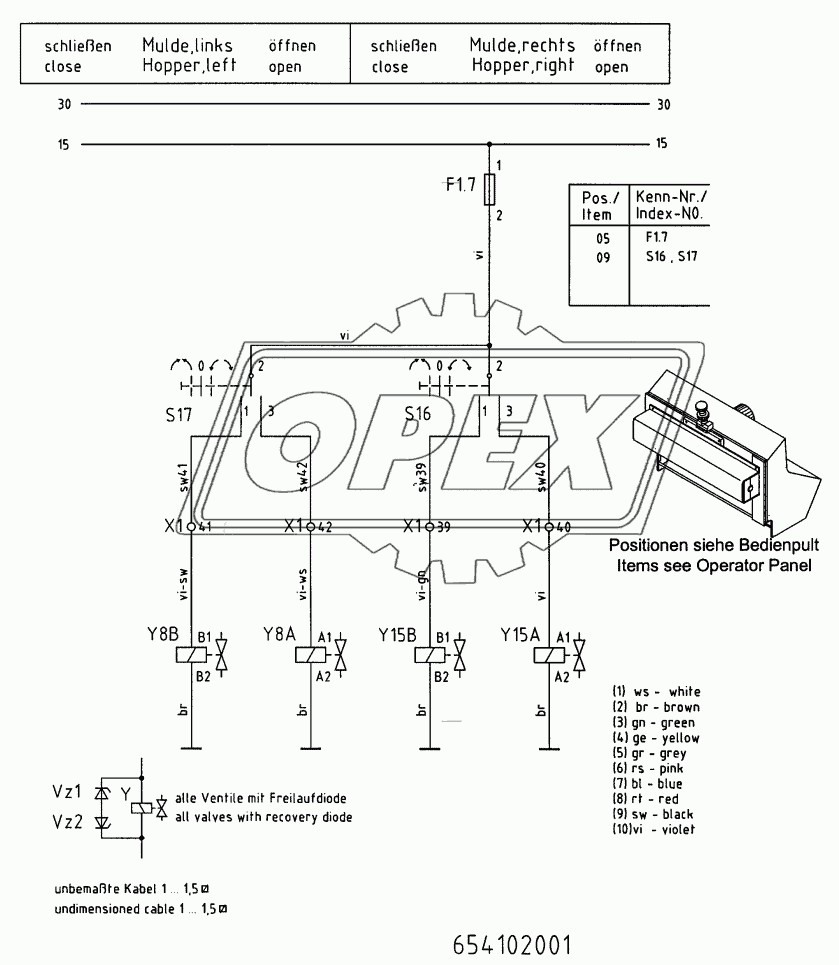 Hopper, single actuating