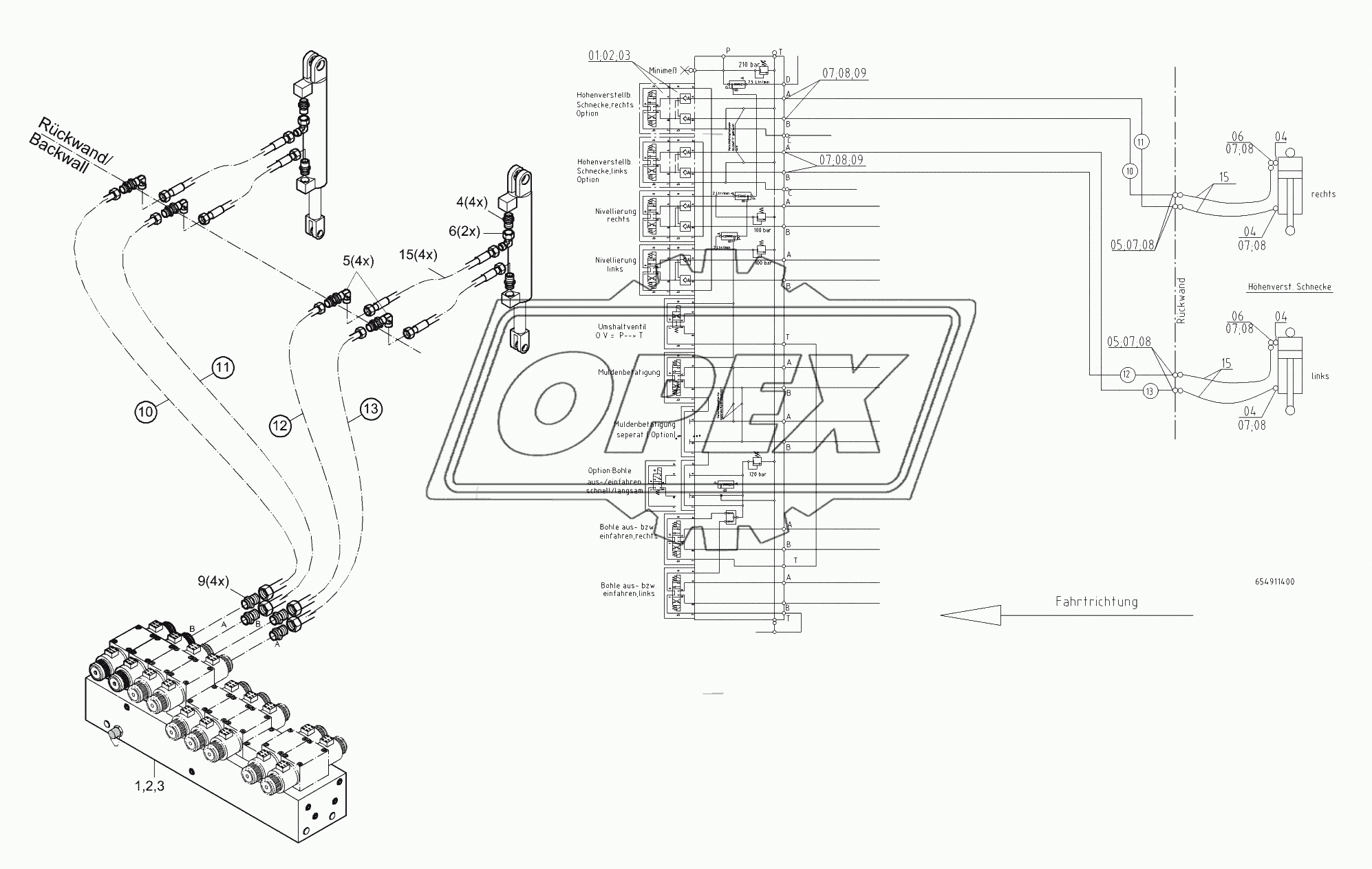 Hydr. adjustable auger