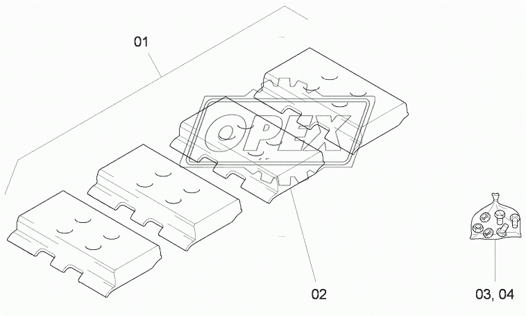 Wear part kit rubber bottom plates