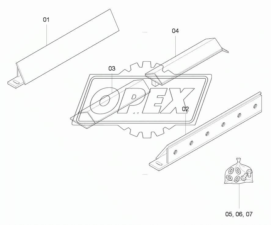 Wear part kit roof profile 2