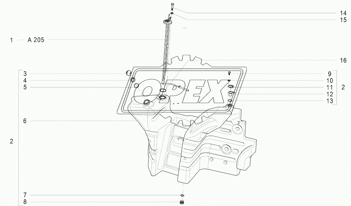 A202 Бак топливный в сборе