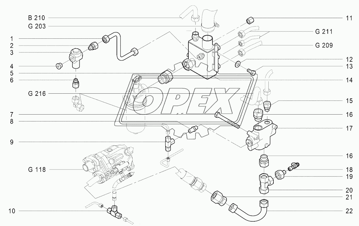 G207 Клапаны и коллектор гидравлической системы
