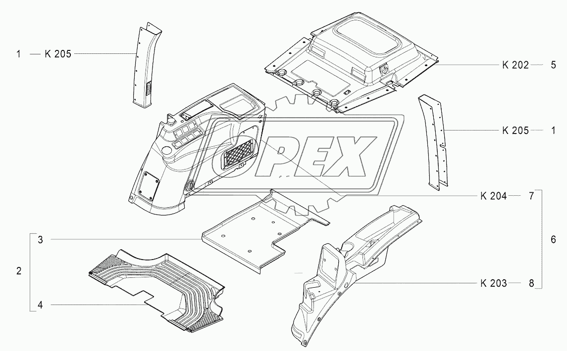 K201 Облицовка кабины
