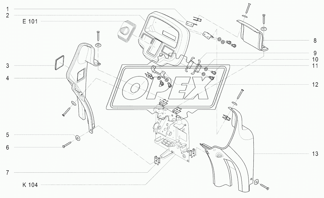 K206 Панель облицовочная рулевой колонки