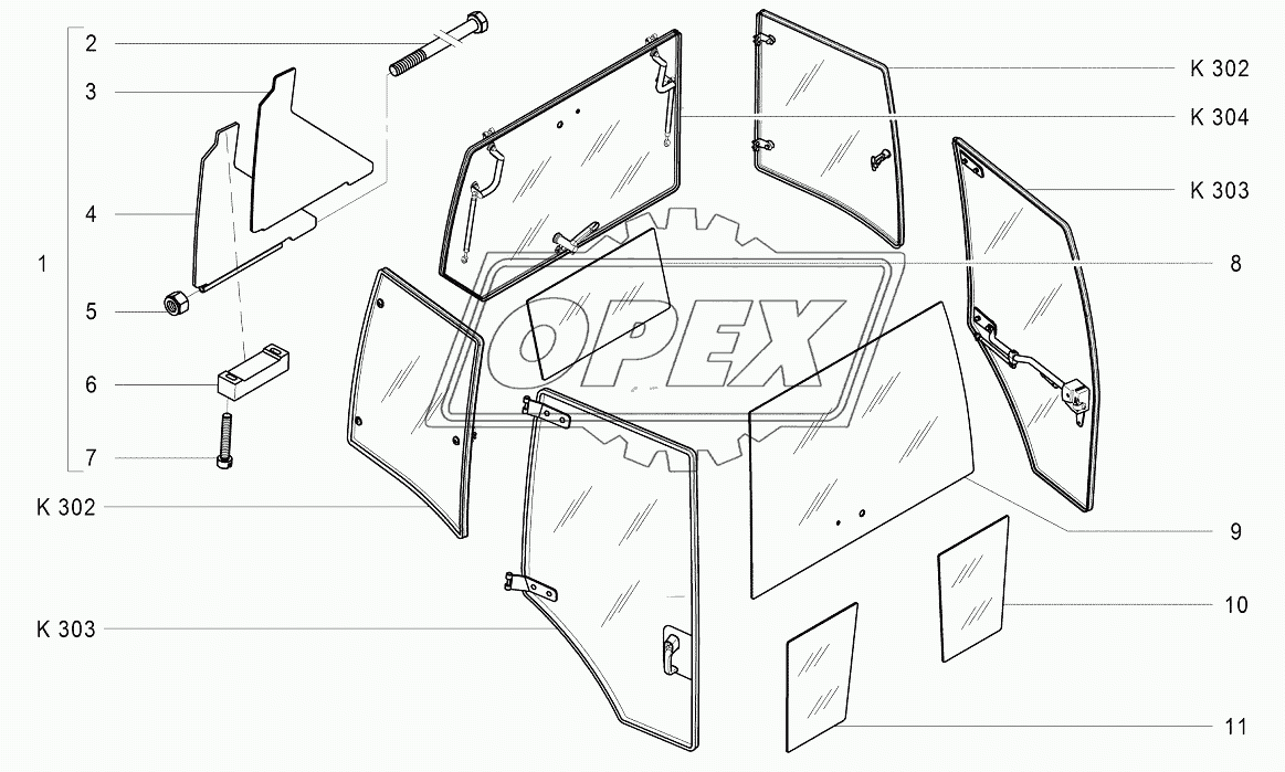 K301 Остекление кабины