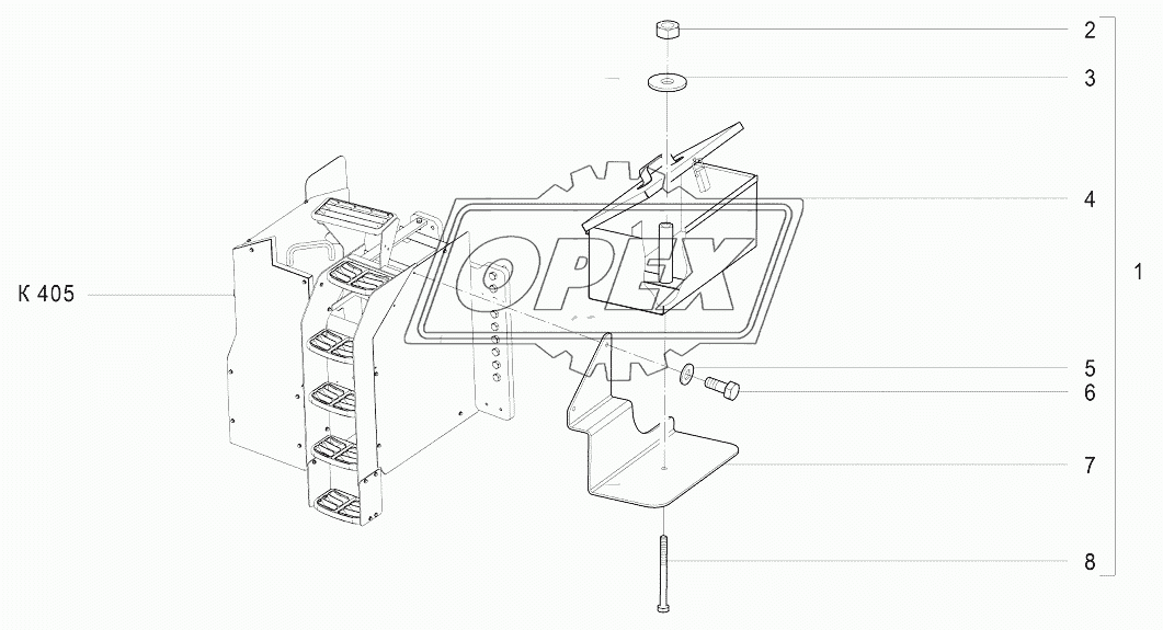 K407 Установка ящика инструментального