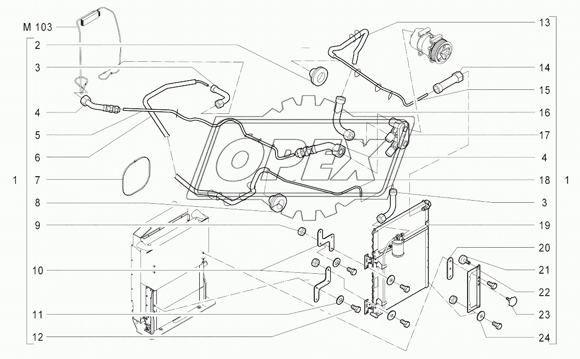 M102 Установка компрессора кондиционера