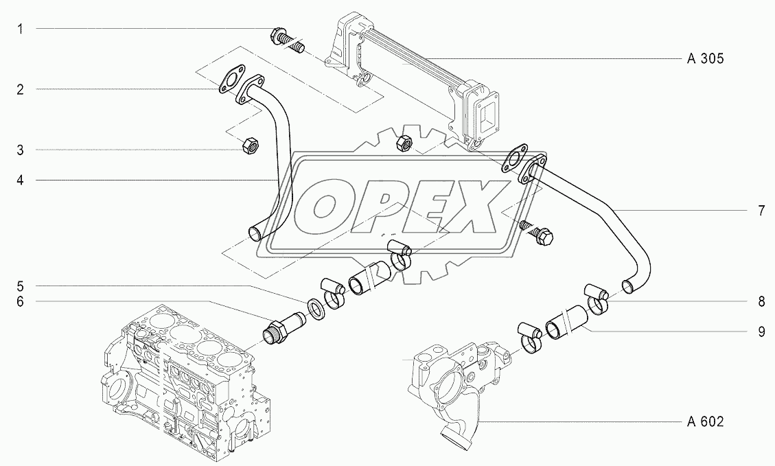 A605 Трубопровод системы охлаждения