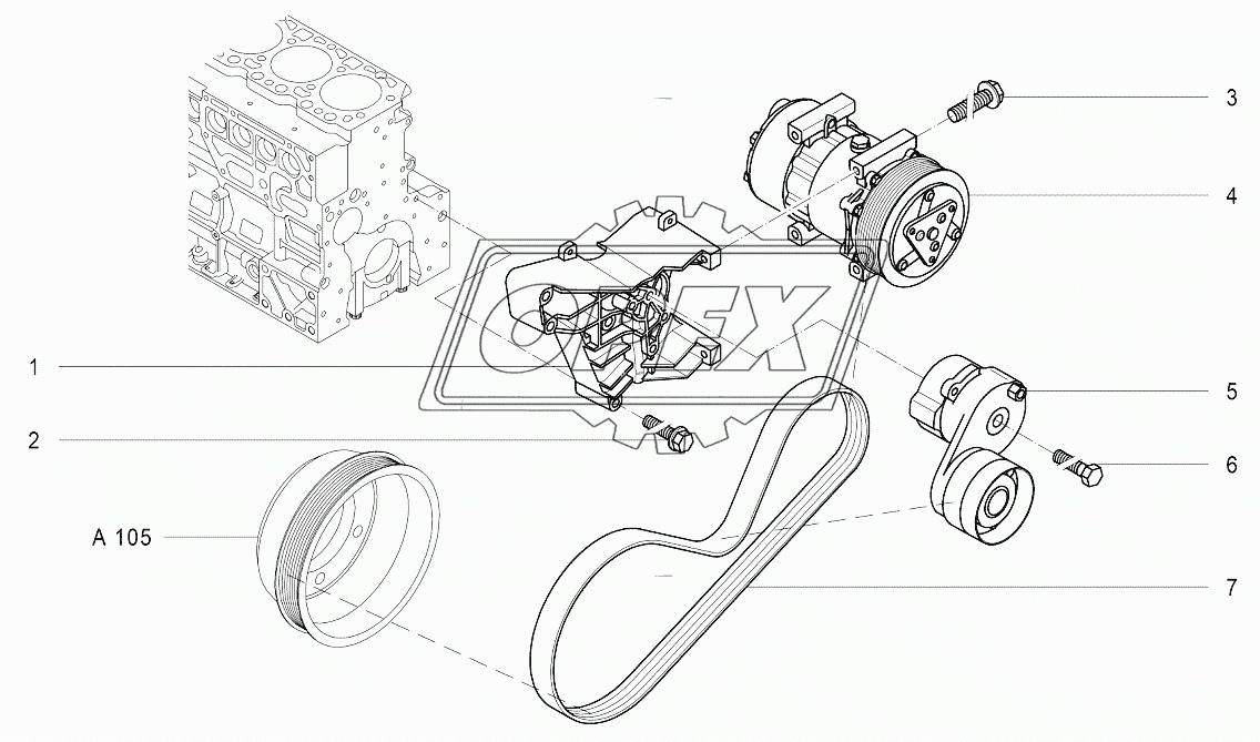 M101 Установка компрессора кондиционера