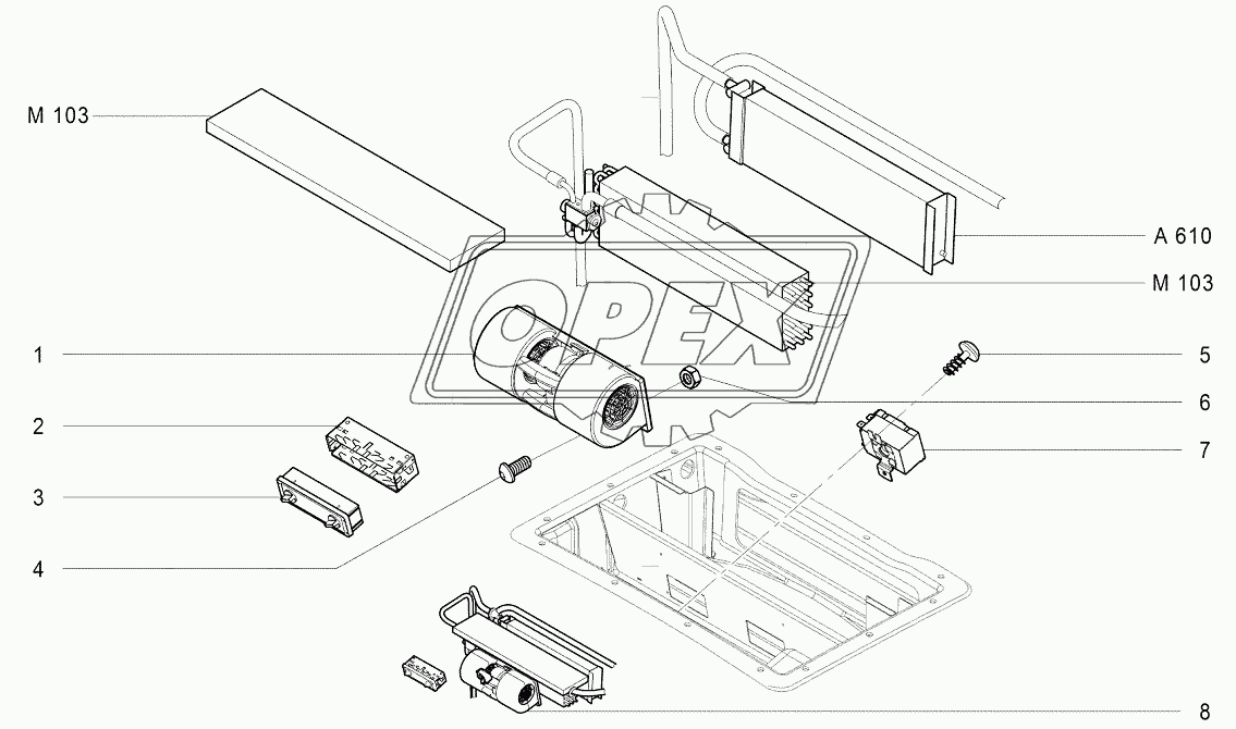 M104 Система кондиционирования, вентиляции и отопления кабины