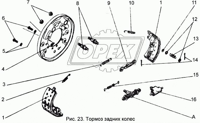 Тормоз задних колес