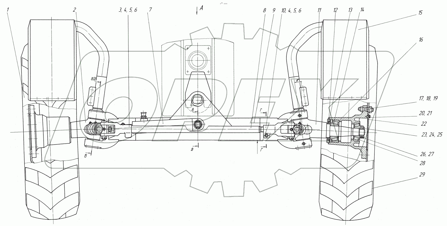  Мост передний