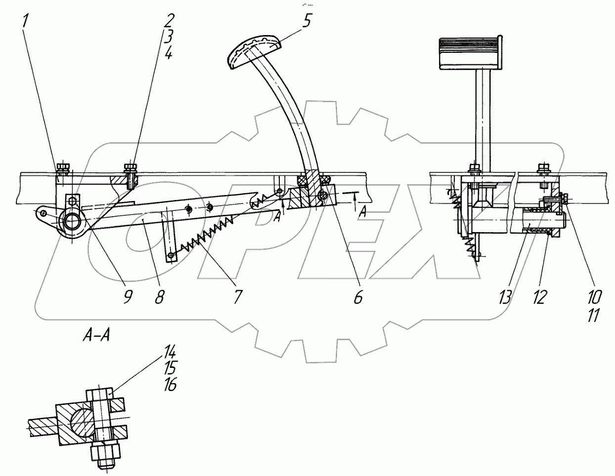  Установка педали тормозов