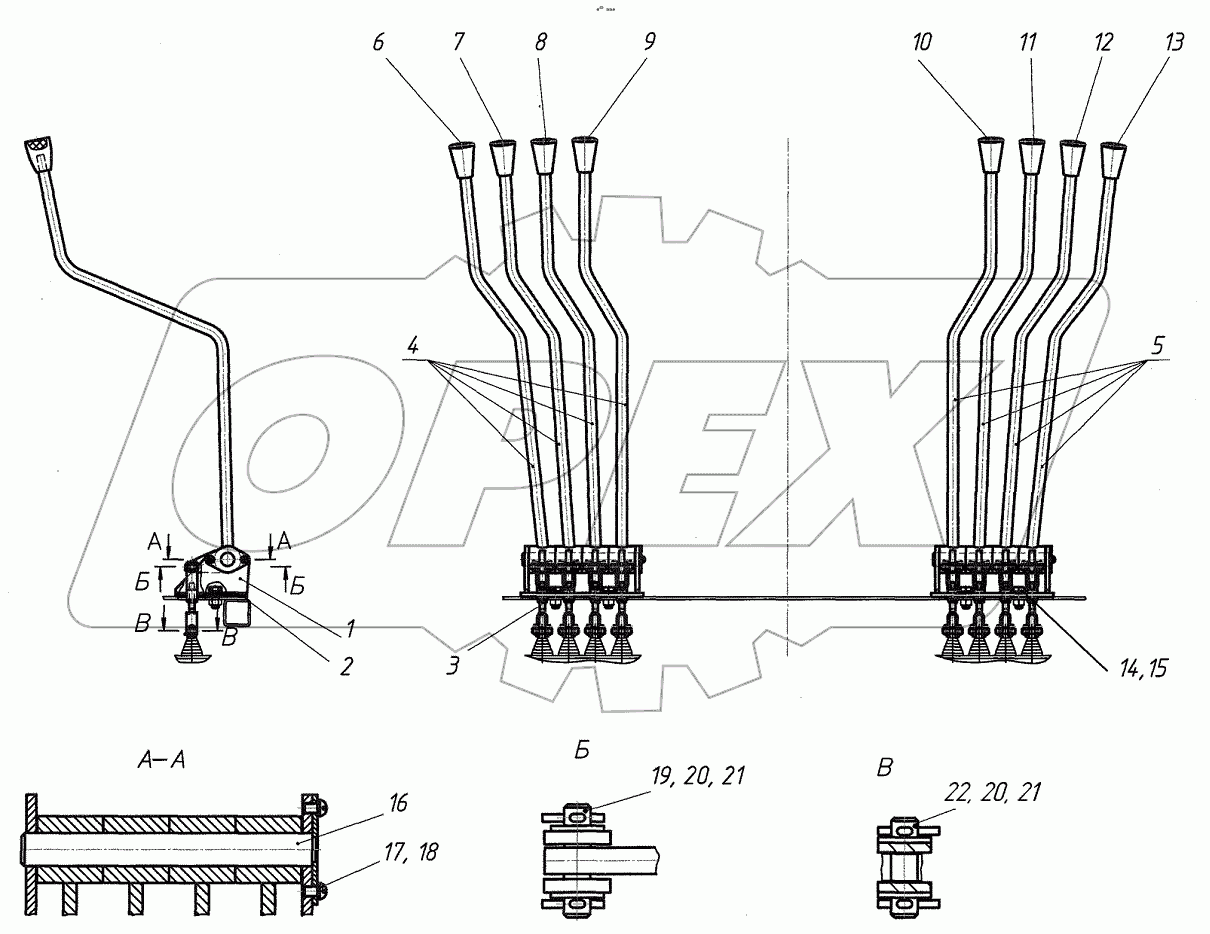  Установка рычагов