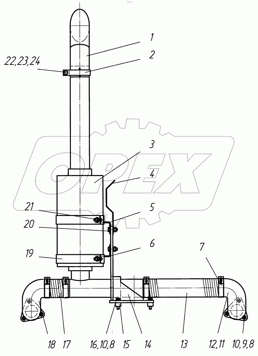  Установка глушителя