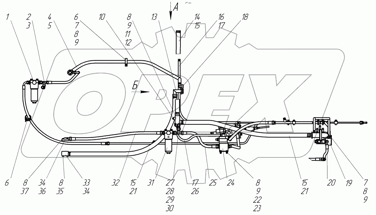  Гидросистема рамы подмоторной