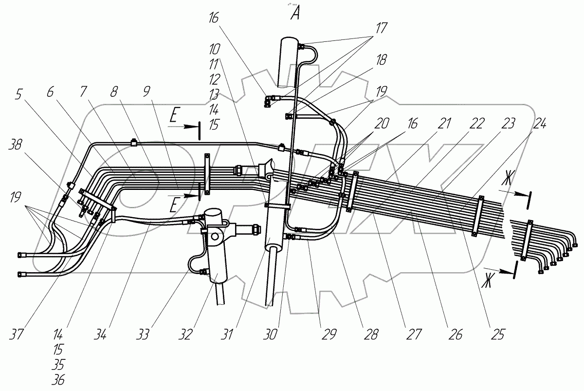  Гидросистема рамы передней