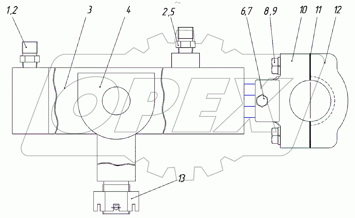  Гидроцилиндр выноса тяговой рамы