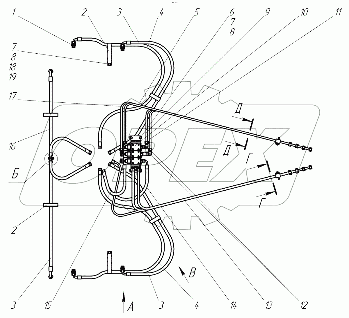  Гидросистема рабочего оборудования