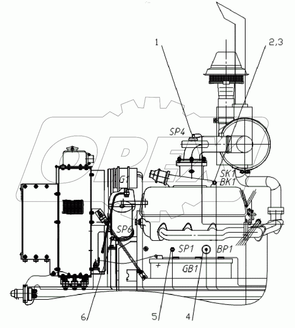  Установка датчиков на двигателе