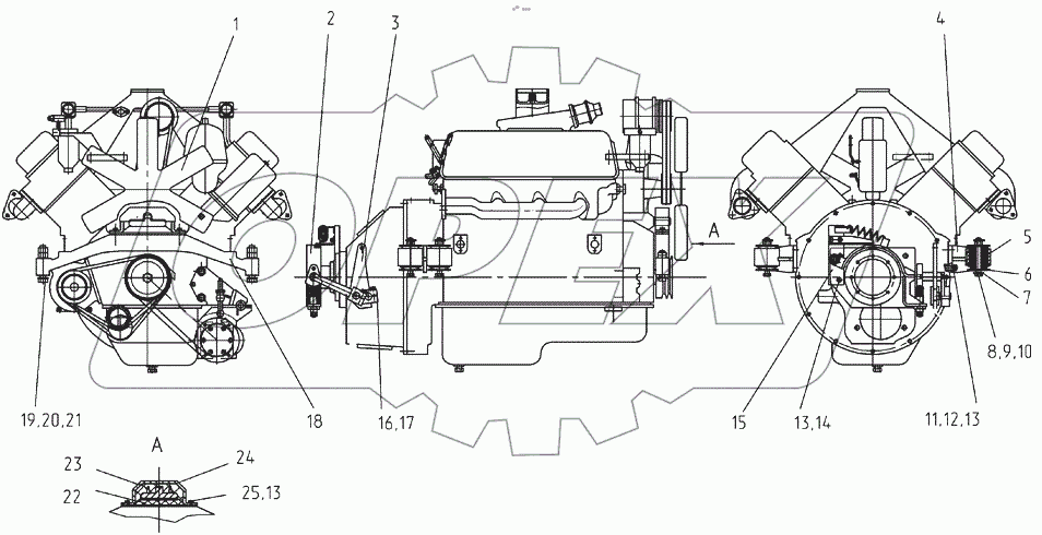  Установка двигателя