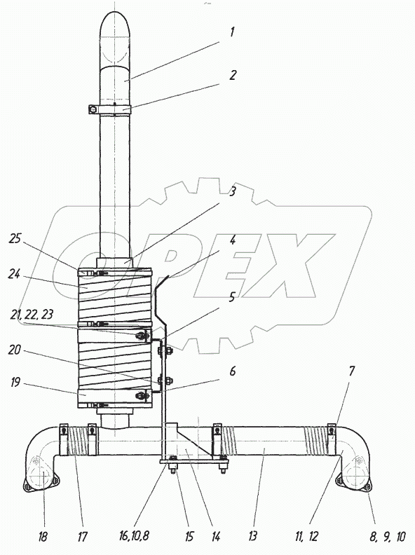  Установка глушителя