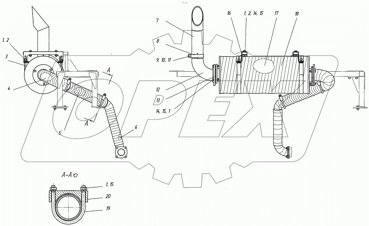  Установка глушителя
