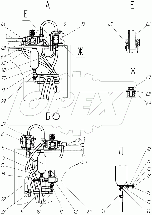  Гидросистема переднего моста