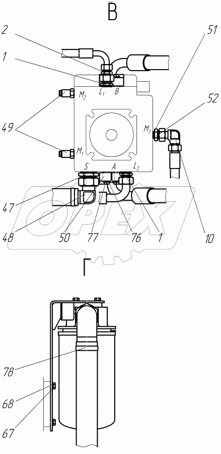  Гидросистема переднего моста