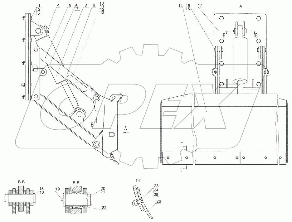  Отвал передний