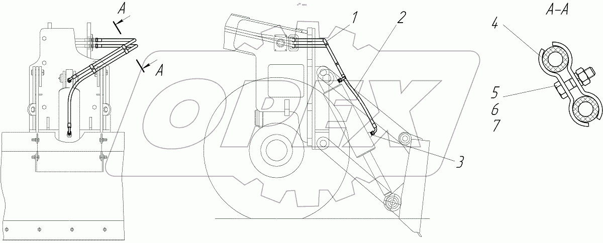  Гидросистема отвала переднего