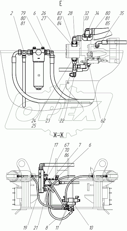  Гидросистема рамы подмоторной