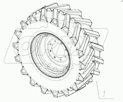  Колесо с шиной левое