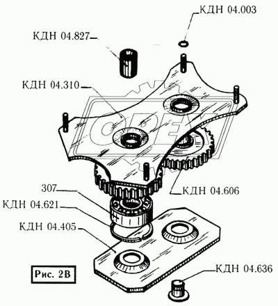 Блок шестерен КДН 04.030