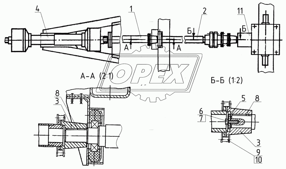 Трансмиссия (ПРТ-7А.06.00.000) - вид сверху