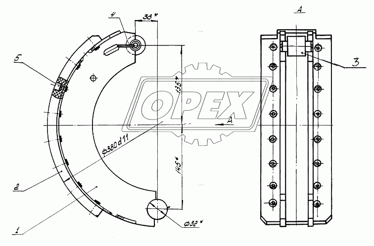 Колодка с накладкой (Н 129.00.030)